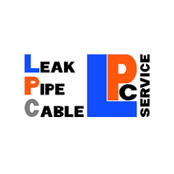 LPC Service Logo in Blau, Orange und Grau für Leck- und Kabeldienste.