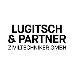 Logo der Lugitsch & Partner Ziviltechniker GmbH, schwarz-weiße Schrift mit technischem Fokus.