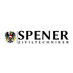 Logo von Spener Ziviltechniker mit österreichischem Wappen, spezialisiert auf Ingenieurdienstleistungen.