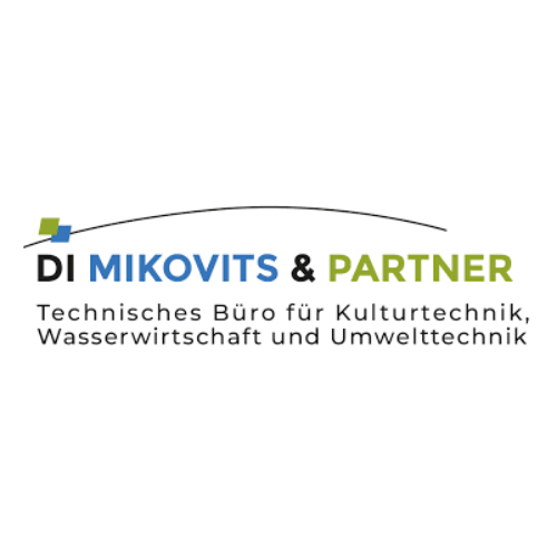 Logo von DI Mikovits & Partner, spezialisiert auf Kulturtechnik, Wasserwirtschaft und Umwelttechnik.