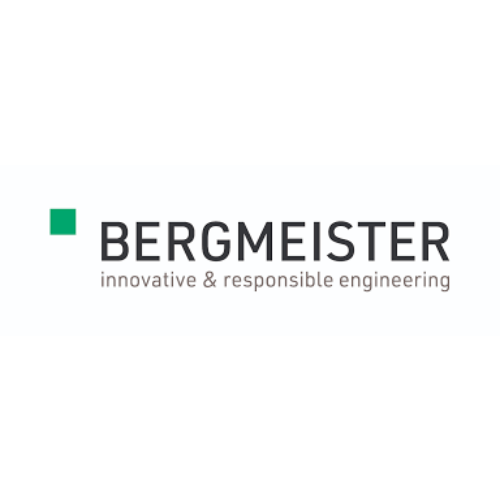 Bergmeister Logo mit Slogan: Innovative & Responsible Engineering auf weißem Hintergrund.